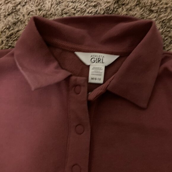 Athleta Girl RetroChill Oversized Midi Tee Medium 8-10 Dark Pink Short Sleeve - Picture 2 of 3